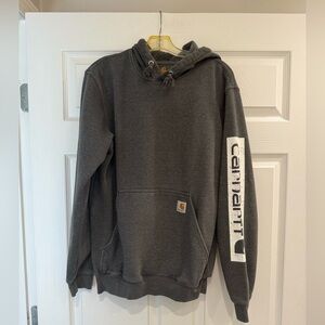 Carhartt Dark Gray Hoodie Men’s Small Pullover Sweatshirt Outdoors Workwear